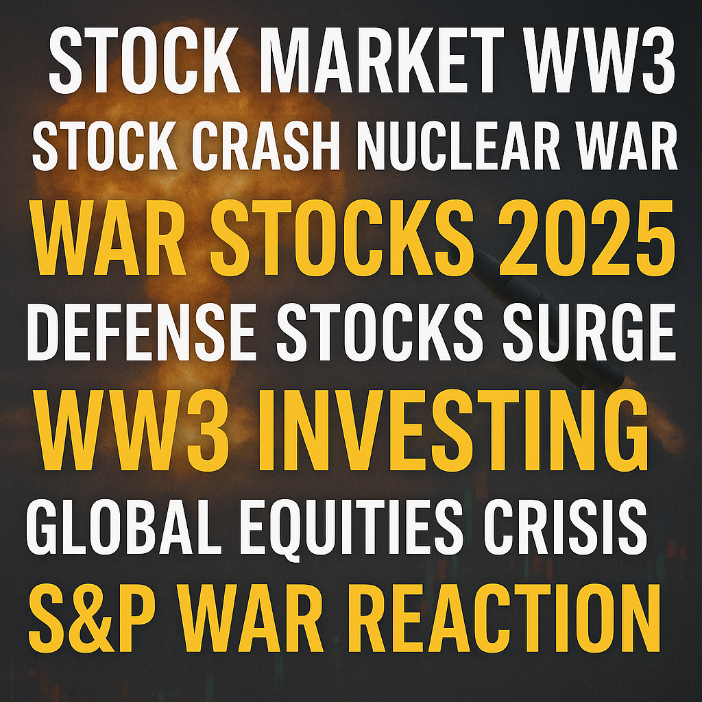 stock market WW3, stock crash nuclear war, war stocks 2025, defense stocks surge, WW3 investing, global equities crisis, S&P war reaction
